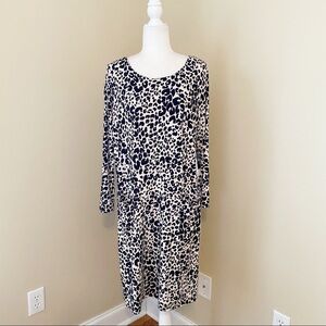 Nina Leonard NWT Leopard Jersey Knit Shift Dress - XL